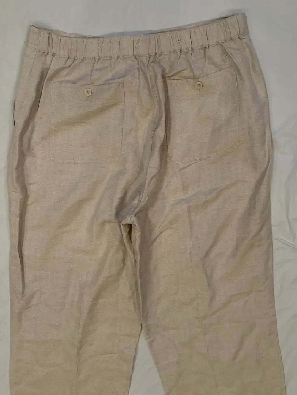 Cubavera Tan Pants Men's Large(36/38) Tan Linen Blend Loose